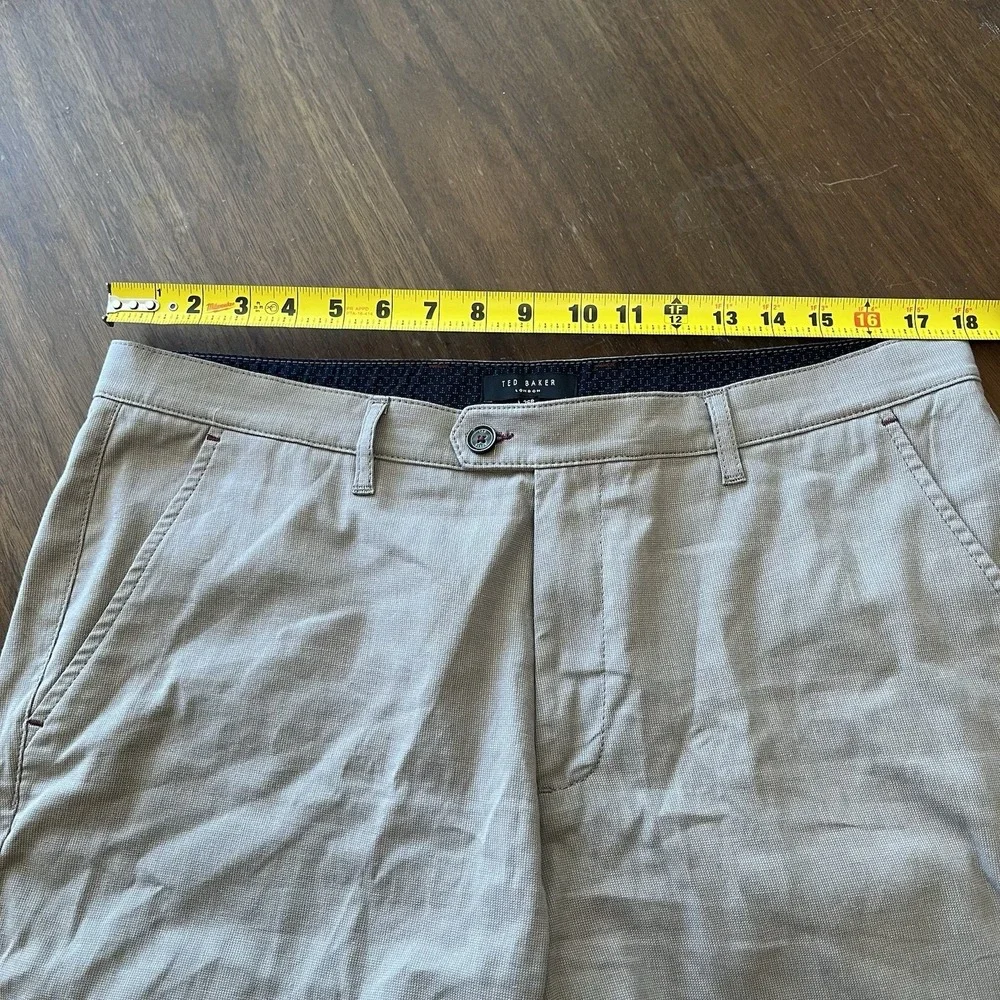 Ted Baker Chino Shorts Mens 36 Beige Cotton Stretch Mid Rise